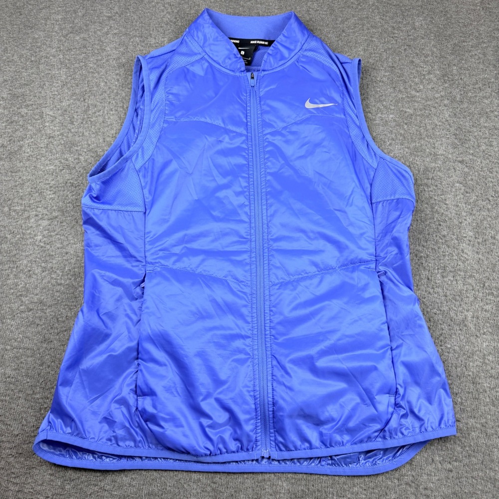 Nike Running Women's L Large Aerolayer Vest Quilted Puffer Full‎ Zip Reflective
